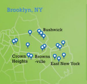 Brooklyn schools in the Achievement First network. Map by Achievement First