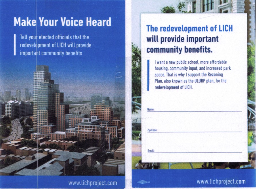 Material distributed by Fortis in Cobble Hill seeking support for its rezoning proposal.