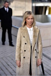 Michelle Williams, shown at Paris Fashion Week in October, is now officially the owner of the stately “Gone With the Wind” house in Prospect Park South. AP Photo/Zacharie Scheurer
