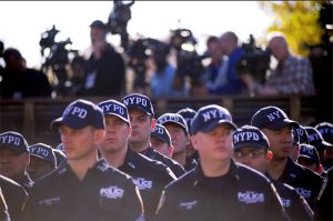 Three days after terror attacks in Paris, Mayor Bill de Blasio and Police Commissioner William Bratton announced that the NYPD would be deploying the first 100 officers of a new elite counterterrorism squad, the Critical Response Command (CRC). Photo: Ed Reed/Mayoral Photography Office