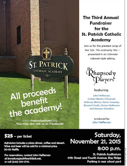 The Rhapsody Players will sing to raise money for Saint Patrick Catholic Academy. Image courtesy of John Heffernan