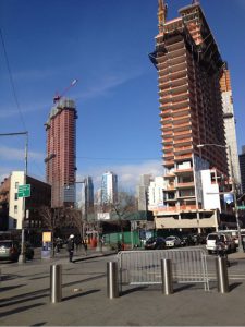 Today we're telling tales of two Downtown Brooklyn towers, 286 Ashland Place (right) and 333 Schermerhorn St. Eagle photo by Lore Croghan