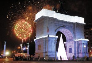 The New Year’s Eve Grand Army Plaza fireworks show. Eagle file photo by Paul Martinka