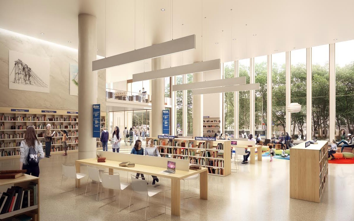 Interior of the new Heights Library. Rendering courtesy of Marvel Architects