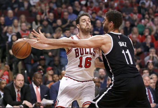 Brook Lopez led the way to Brooklyn’s second road win of the season Monday night in Chicago, racking up 21 points, 12 rebounds, three blocked shots and two steals. AP photo