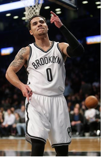 Brooklyn Nets' Shane Larkin was diagnosed with a concussion after complaining of concussion-like symptoms on Tuesday. He is out indefinitely. AP Photo/Frank Franklin II
