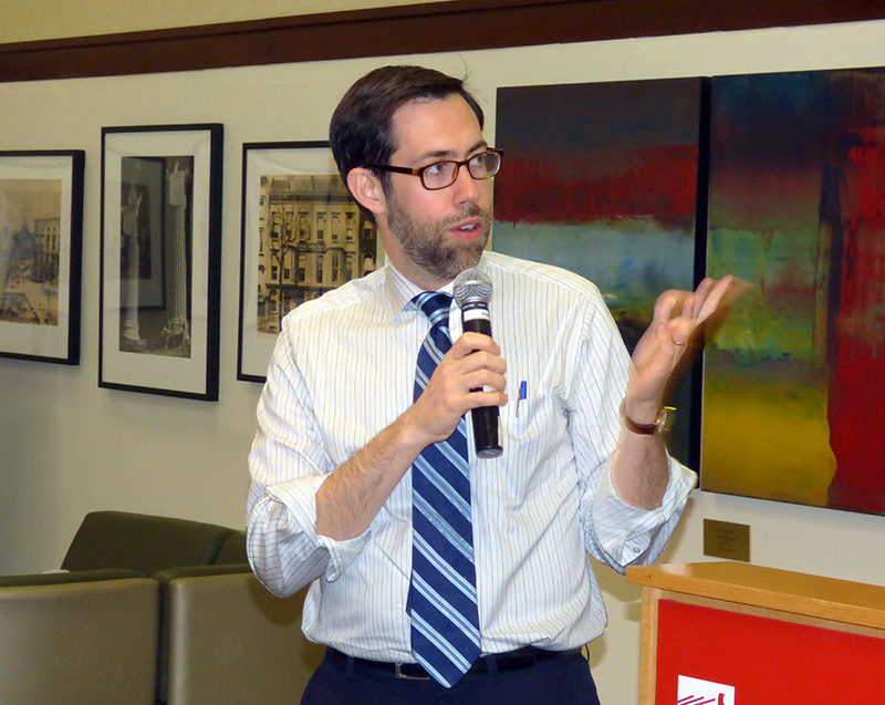 State Sen. Daniel Squadron at Wednesday's town hall. Photos by Mary Frost