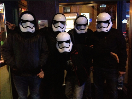 “Star Wars” Stormtroopers strike a pose at Brooklyn Heights' Court Street theater. Eagle photos by Lore Croghan