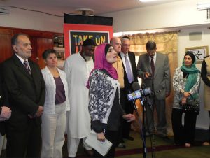 Linda Sarsour, executive director of the Arab-American Association of New York, is one of several leaders condemning Donald Trump’s controversial stand. Eagle file photo by Paula Katinas