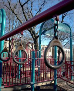 This photo taken on Monday shows Osborn playground in Brownsville, the site of an alleged gang rape. A lawyer for one of five teenagers accused of raping a young woman at the playground said Tuesday he has seen video evidence that shows the woman "laughing and smiling" during what she later called an attack. AP Photo/Bebeto Matthews