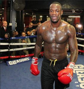 Deontay Wilder, shown here during his workout at Downtown’s Gleason’s Gym, will battle Artur Szpilka at the Barclays Center Saturday night as Brooklyn hosts its first heavyweight title bout in 115 years.