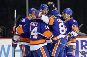 The New York Islanders, who are in the middle of playing their first season at Barclays center, are moving their game-day practices back to Long Island. AP Photo/Frank Franklin II