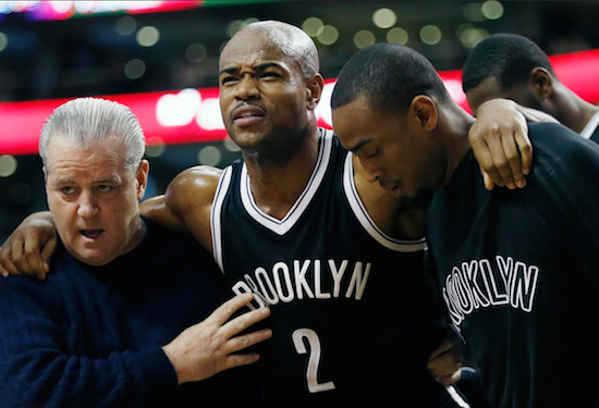 Jarrett Jack suffered a season-ending knee injury in Boston on Saturday night, leaving the Nets without a true floor leader during Monday evening’s 103-94 loss to the Celtics at Downtown’s Barclays Center. AP photo