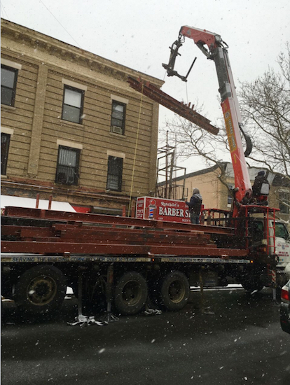 Construction is underway at 1311 44th St. in Borough Park. Eagle photos by Lore Croghan