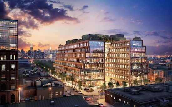 This is the co-developers' vision for an office and light-industrial building planned for 25 Kent Ave. in Williamsburg. Renderings by Steelblue
