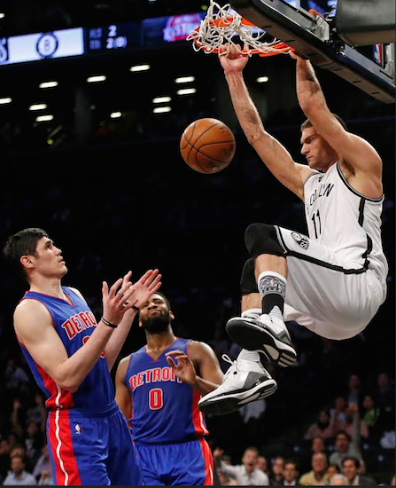 Brook Lopez played like an All-Star, even though he won’t be one, as the Nets dropped another close decision at Barclays Center on Monday night, this one to the visiting Detroit Pistons. AP photo