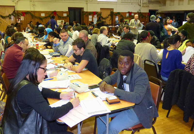In December, a full house of would-be citizens filled CUNY’s Citizenship Now event in Greenpoint. Photo by Mary Frost