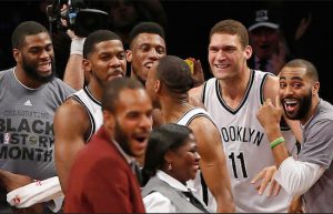The Nets and owner Mikhail Prokhorov enjoyed a rare moment of exhilaration at Barclays Center Monday night after Joe Johnson hit a miraculous game-winning 3-pointer at the buzzer against the visiting Denver Nuggets. AP Photo