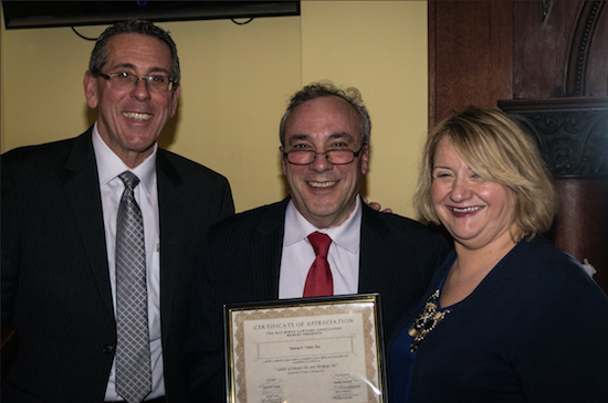 The Bay Ridge Lawyers Association (BRLA) welcomed back past President Thomas P. Tafuri for a CLE lecture titled "Update of Transfer Tax and Mortgage Tax” at this month’s meeting. Pictured from left: BRLA Vice President Stephen A. Spinelli, Tommy Tafuri and Rosa Pannitto. Eagle photos by Rob Abruzzese