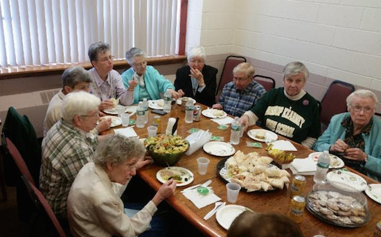 Members of the Sisters of St. Joseph enjoy lunch at a celebration of National Catholic Sisters Week. Photo courtesy of Bishop Kearney High School