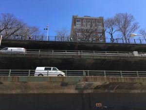 The triple cantilever of the Brooklyn-Queens Expressway (BQE). Eagle photos by Scott Enman