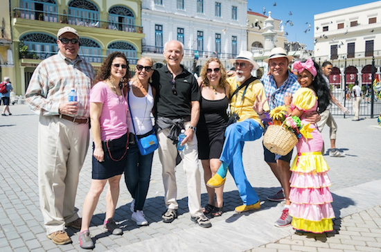 Members of the Brooklyn Bar Association visited Cuba for a week and came away very impressed by what they saw. Pictured from left: Avery Okin, Hon. Joy Campanelli, Hon. Patricia DiMango, Hon. Michael Pesce, Hon. Lizette Colon, Louis Aidala, Arthur Aidala and a Havana woman. Eagle photos by Rob Abruzzese