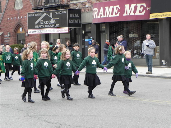 Students from the Buckley School of Irish Dance march in a previous parade. Eagle file photo by Paula Katinas