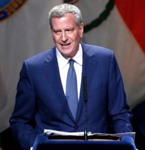 New York City Mayor Bill de Blasio. AP Photo/Kathy Willens