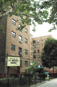 The Downtown Brooklyn Partnership will provide free Wi-Fi in the outdoor areas of NYCHA’s Ingersoll Houses in Downtown Brooklyn (shown above.) Eagle file photo by Sarah Ryley