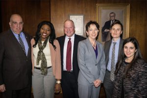 The Brooklyn Bar Association's (BBA) LGBTQ Committee hosted its first-ever CLE seminar on Tuesday. Pictured from left: BBA Executive Director Avery Eli Okin, Amber Evans, Steven Mitchell Sack, Colleen Meenan, Ezra Cukor and Christina Golkin. Eagle photos by Rob Abruzzese