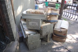 These dusty old files contain a gold mine of information about Sunset Park circa 1980. Photo courtesy of Tony Giordano