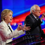 Former Secretary of State Hillary Clinton and Sen. Bernie Sanders get fired up at Thursday’s debate. Photo Credits: CNN