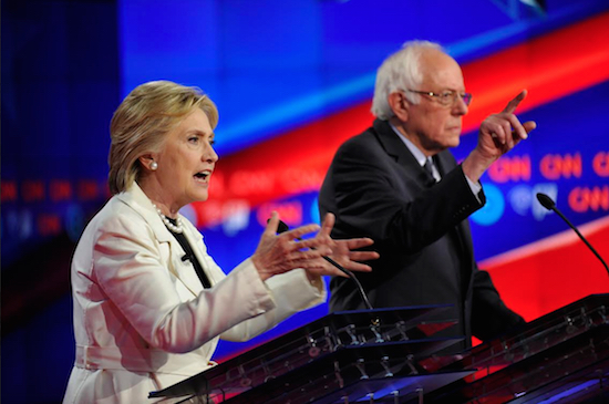 Former Secretary of State Hillary Clinton and Sen. Bernie Sanders get fired up at Thursday’s debate. Photo Credits: CNN