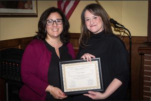 Grace Borrino (right), president of the Bay Ridge Lawyers Association (BRLA), welcomed Justice Lara J. Genovesi (left) for a CLE lecture on municipal law during the BRLA’s monthly meeting Wednesday night. Eagle photos by Rob Abruzzese