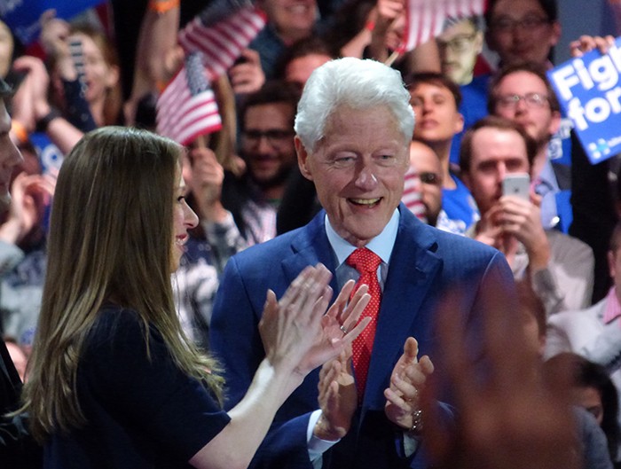 Chelsea Clinton and her father, former President Bill Clinton.