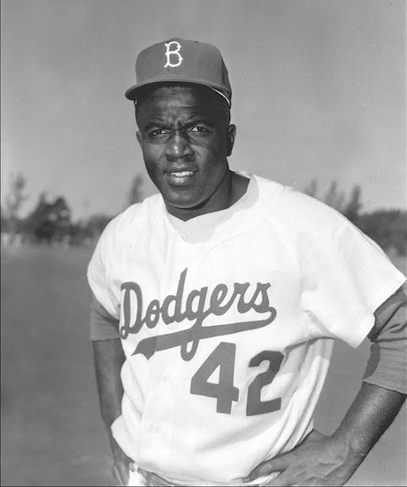 Jackie Robinson (1919-1972) became the first African-American to play major league baseball after Brooklyn Dodgers President Branch Rickey chose him to integrate baseball. AP Photo