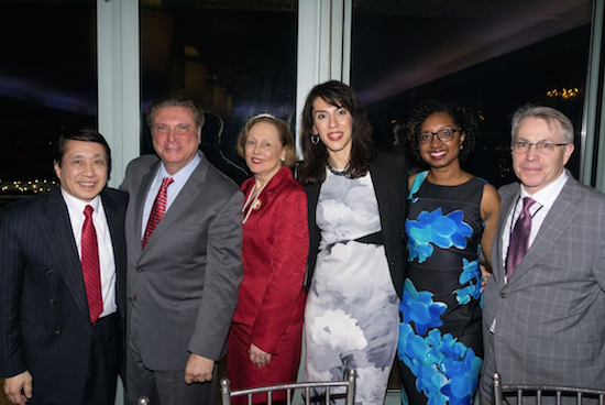 The Association of Law Secretaries to the Justices of the Supreme and Surrogate’s Courts in the City of New York held its annual awards dinner on Monday. The five honorees of the night are pictured from left: Hon. Peter Tom, Hon. Joseph J. Maltese, Hon. Nancy T. Sunshine, President of the Law Secretaries Abigail Shvartsman, Inga O’Neale and Kevin Morrissey. Eagle photos by Rob Abruzzese