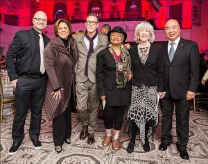 From left: Michael L. Royce, Anna Deavere Smith, James Casebere, Faith Ringgold, Judith K. Brodsky and Zhou Long. Photo: Carl Timpone/BFA.com