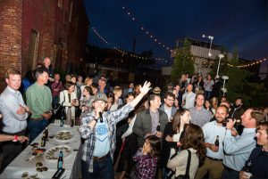 The third annual Billion Oyster Party is coming to Red Hook on May 19. The party, an oyster-lover’s dream scenario, celebrates the movement to restore oysters to the New York Harbor. Shown above: last year’s party. Photo courtesy of the New York Harbor Foundation