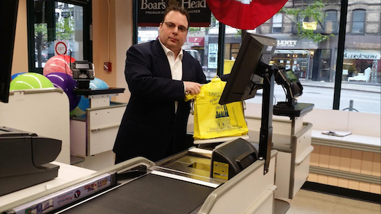 Bob Capano says the fee for bags will hurt customers at Gristedes and other stores. Photo courtesy of Capano