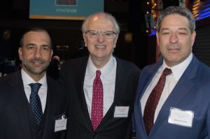 The Volunteer Lawyers Project honored Frank Carone (left), Hon. Jonathan Lippman (center) and Steven M. Cohen during its annual gala at BAM on Wednesday. Eagle photos by Rob Abruzzese
