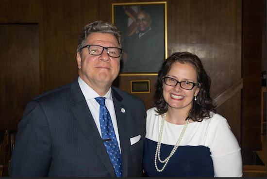 The Brooklyn Bar Association hosted (BBA) an OCA approved Mental Hygiene Law, Article 81 Guardianship Training program worth eight Continuing Legal Education credits on Tuesday. Pictured here is Anthony J. Lamberti, chair of the BBA's Elder Law Committee, and Helen Galette. Eagle photos by Rob Abruzzese