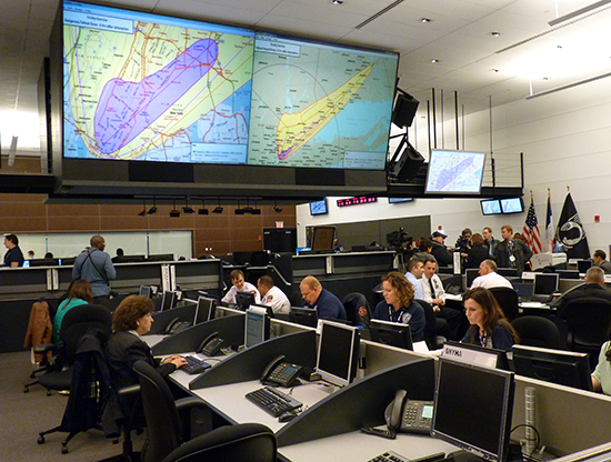U.S. Sen. Charles E. Schumer said that Congress is set to restore millions of dollars slashed from important anti-terror funds for New York City. Urban Area Security Initiative (UASI) funds pay for coordinated planning exercises like the simulated disaster drill at the Office of Emergency Management in Brooklyn shown above. Photo by Mary Frost