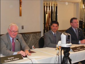 The bills came about after the task force held numerous hearings around the state, including Dyker Heights. Pictured are state senators Mary Golden, George Amedore Jr., and Terrence Murphy (left to right). Eagle file photo by Paula Katinas