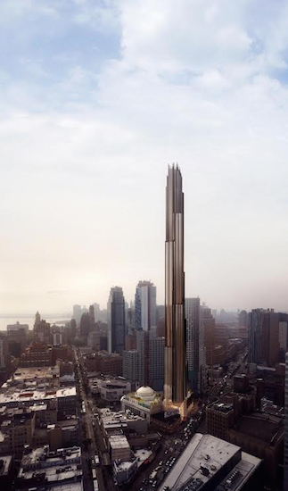More buildings like this 1,066-foot-tall tower, planned for 340 Flatbush Ave. Extension, would have sprouted up around the city under legislation derailed this past week. Rendering by SHoP Architects