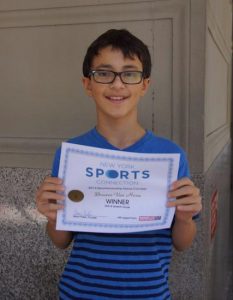 Brooklyn Heights resident Brazen Van Horn won the sixth- and seventh-grade division. Photo courtesy of New York Sports Connection