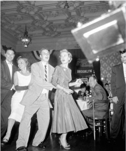In honor of the Bossert's anticipated October reopening, we offer this Oct. 4, 1955 photo of Brooklyn Dodgers pitcher Johnny Podres (second from right) dancing in a conga line at the Brooklyn Heights hotel during a party celebrating the team's World Series victory. AP Photo/Marty Lederhandler