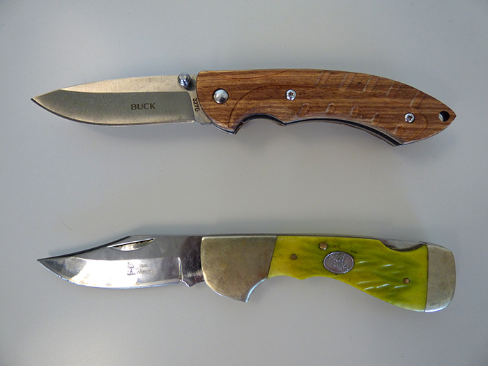 Everyday pocket knives such as these will soon be legal, if Gov. Andrew Cuomo signs a bill that has passed the Assembly and now the Senate. Photo by Mary Frost