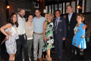 The Brooklyn legal community gathered last week at 132 Lounge for a retirement party for Nina Kurtz. Pictured from left: Daughter Sarah Kurtz, her fiancé Josh Wasserman, Ali Gallaghar and son Jamie Kurtz, Nina Kurtz and her husband Hon. Donald Kurtz, father Abraham Gerges and his wife Laurel Gerges. Eagle photos by Mario Belluomo