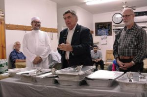 Rabbi Joseph Potasnik, known for his interfaith work, offers insights to the iftar attendees at Masjid Dawood. Eagle photos by Francesca N. Tate